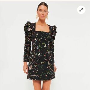 Tuckernuck Black Floral Long Sleeve Dress- size 16
